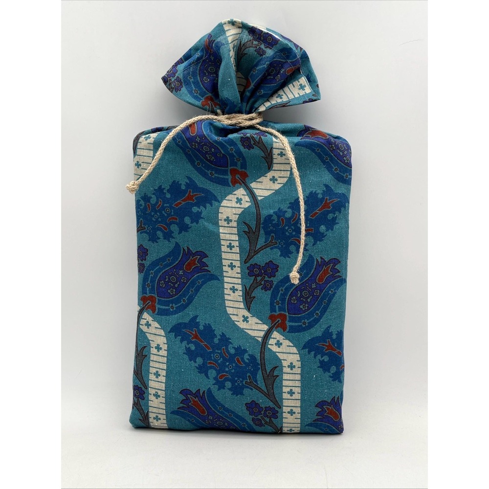 NEW Cabana Italy Topkapi Linen Tablecloth Blue Rectangular 95x100in (240x250 cm)